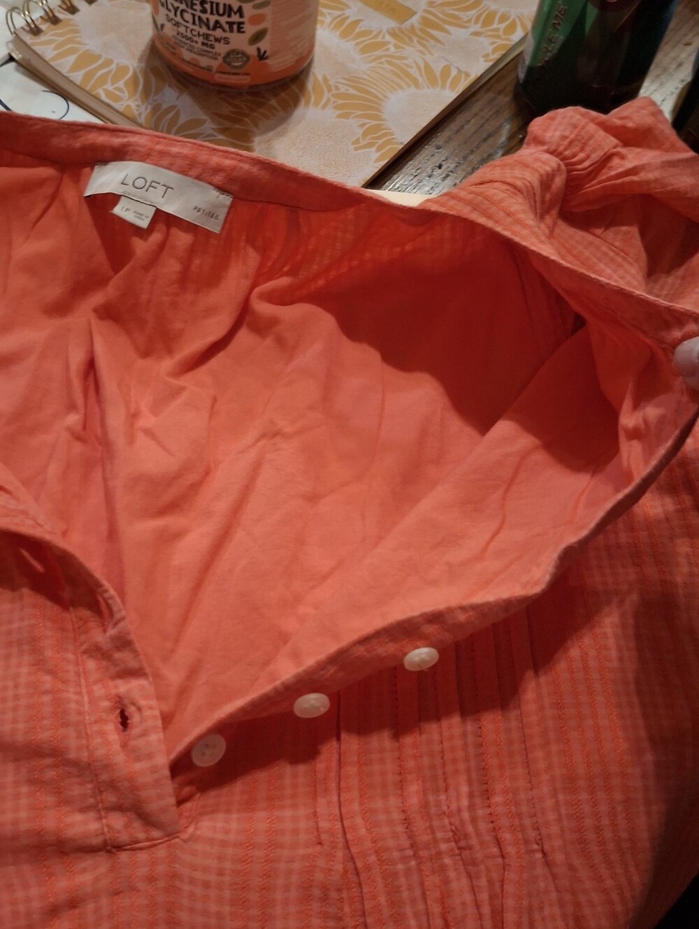 LOFT Coral Pintuck Ruffle Mini Dress - Picture 11 of 12